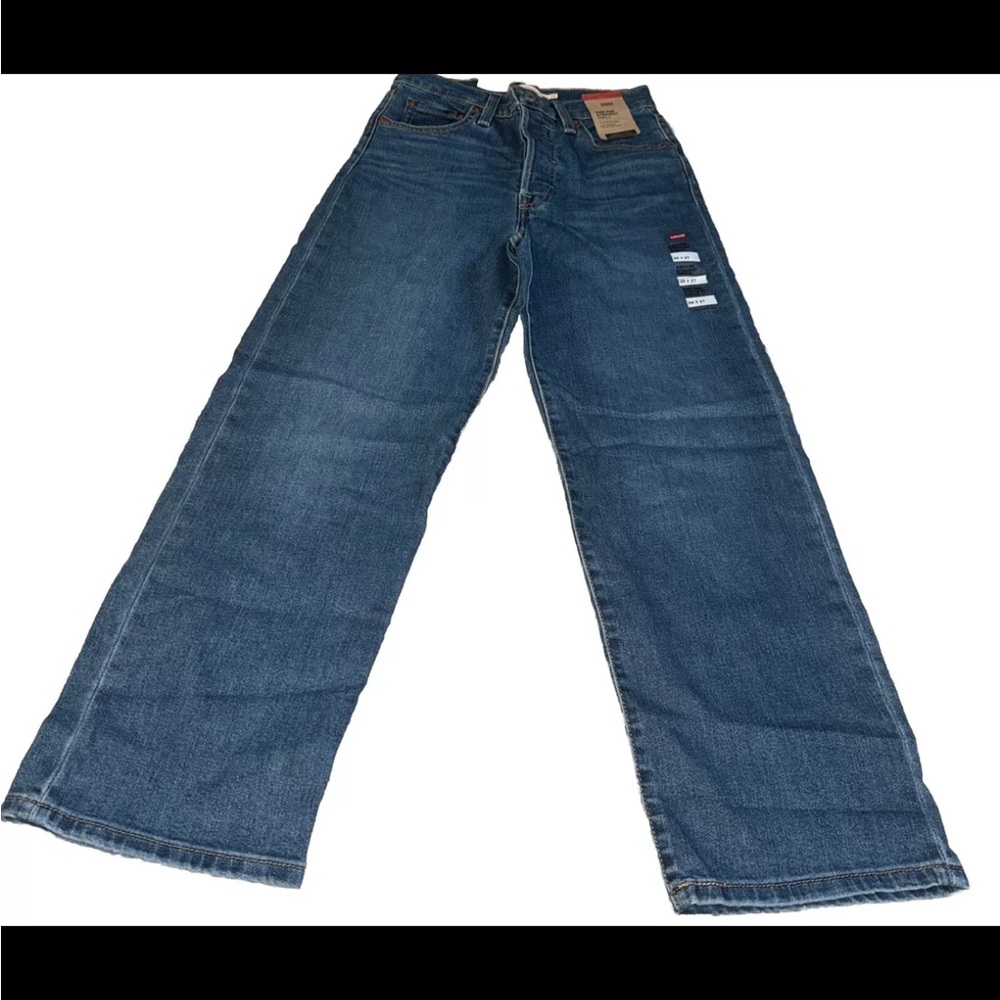 Women Levi Strauss Ribcage Straight Ankle Button Fly High Jeans Levi's Sz 26x27 - Picture 2 of 9